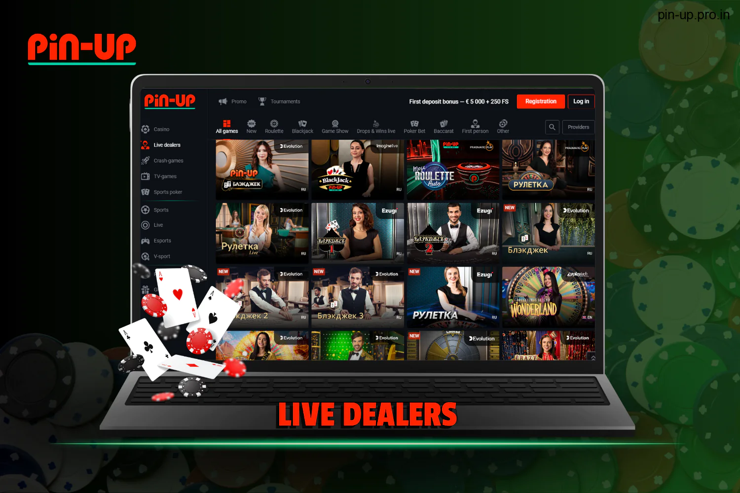 Indian Pin Up users have access to a wide range of live dealers