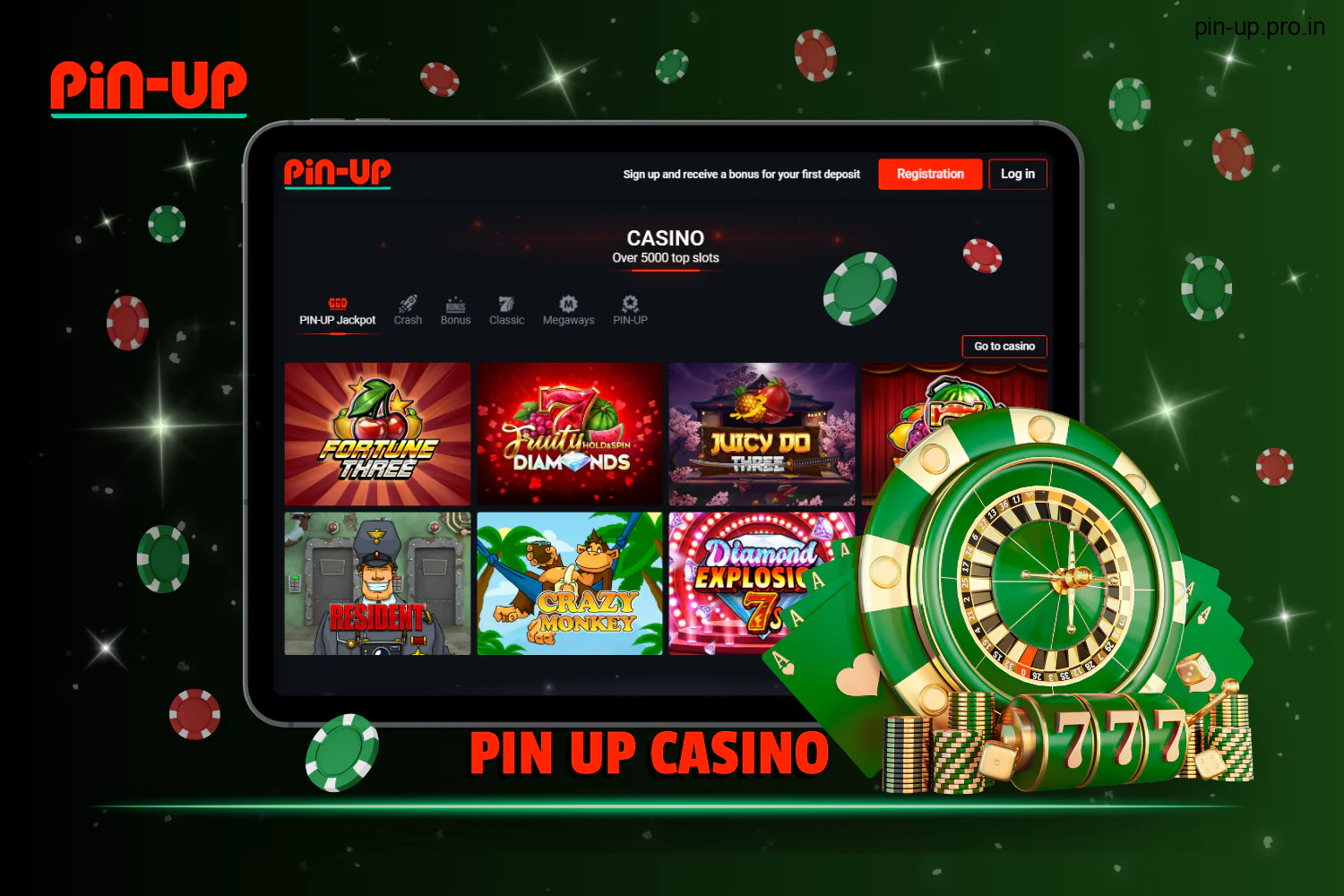 On the Pin Up website, users from India get access to a variety of casino games