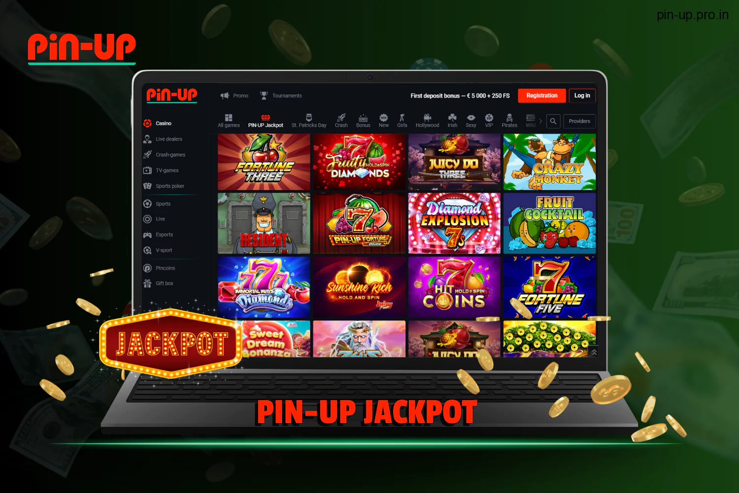 Indian users have access to a diverse range of pin-up jackpots