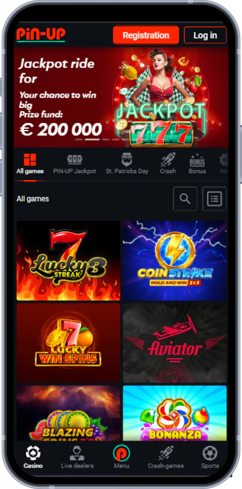 Pin Up offers Indian users a wide range of games with the opportunity to win real money