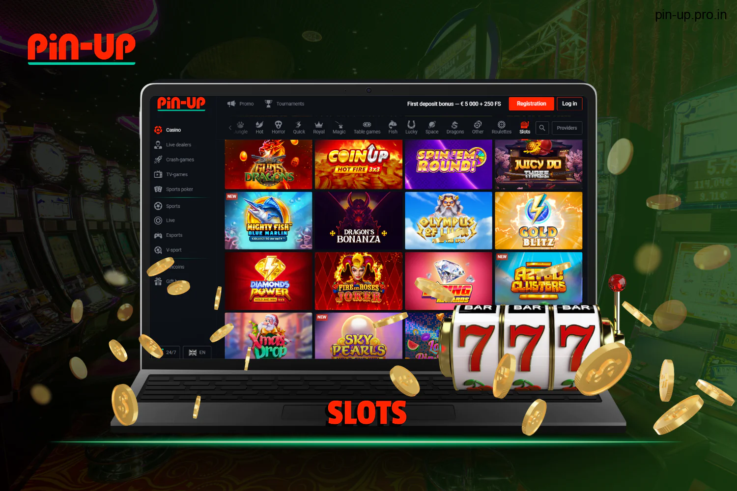 Indian users can enjoy a diverse selection of slot games on the Pin Up website